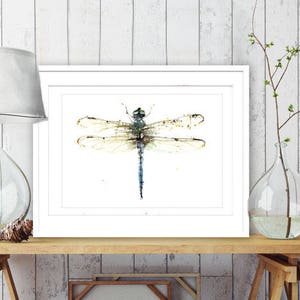 LIMITED edition print of my dragonfly wall art, home decor, nursery art, wildlife animal art.  hand signed, illustration, animal art