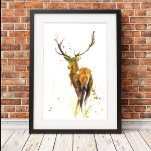 Stag print, stag art,   stags wall art,limited edition print, wildlife animal art, hand signed