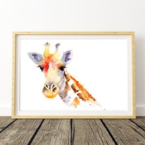 LIMITED edition print of  giraffe, wall art, home decor, nursery art, wildlife animal art.  hand signed, illustration, animal art