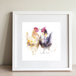 hen, chicken print, from original painting, limited edition, wildlife bird art, farmyard animal art, nursery art, art for kitchen