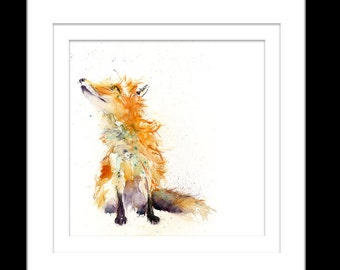 Fox print, LIMITED edition  FOX 12wall art, home decor, nursery art, wildlife animal art.  hand signed, illustration, animal art