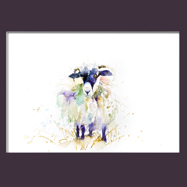 LIMITED edition print of SHEEP 1455 wall art, home decor, nursery art, wildlife animal art. hand signed, illustration, animal art image 2