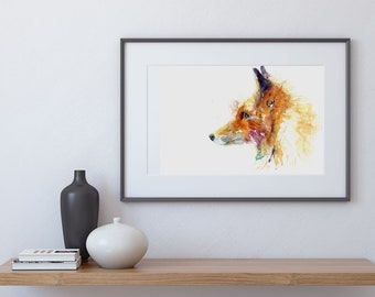 Limited Edition Fox Watercolor Print: Signed Wildlife Animal Art