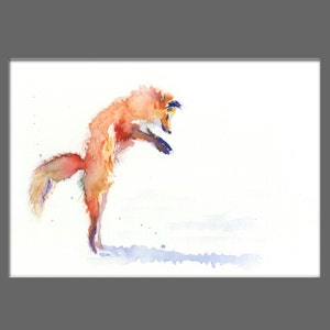 Fox print, LIMITED edition FOX 25wall art, home decor, nursery art, wildlife animal art. hand signed, illustration, animal art image 2