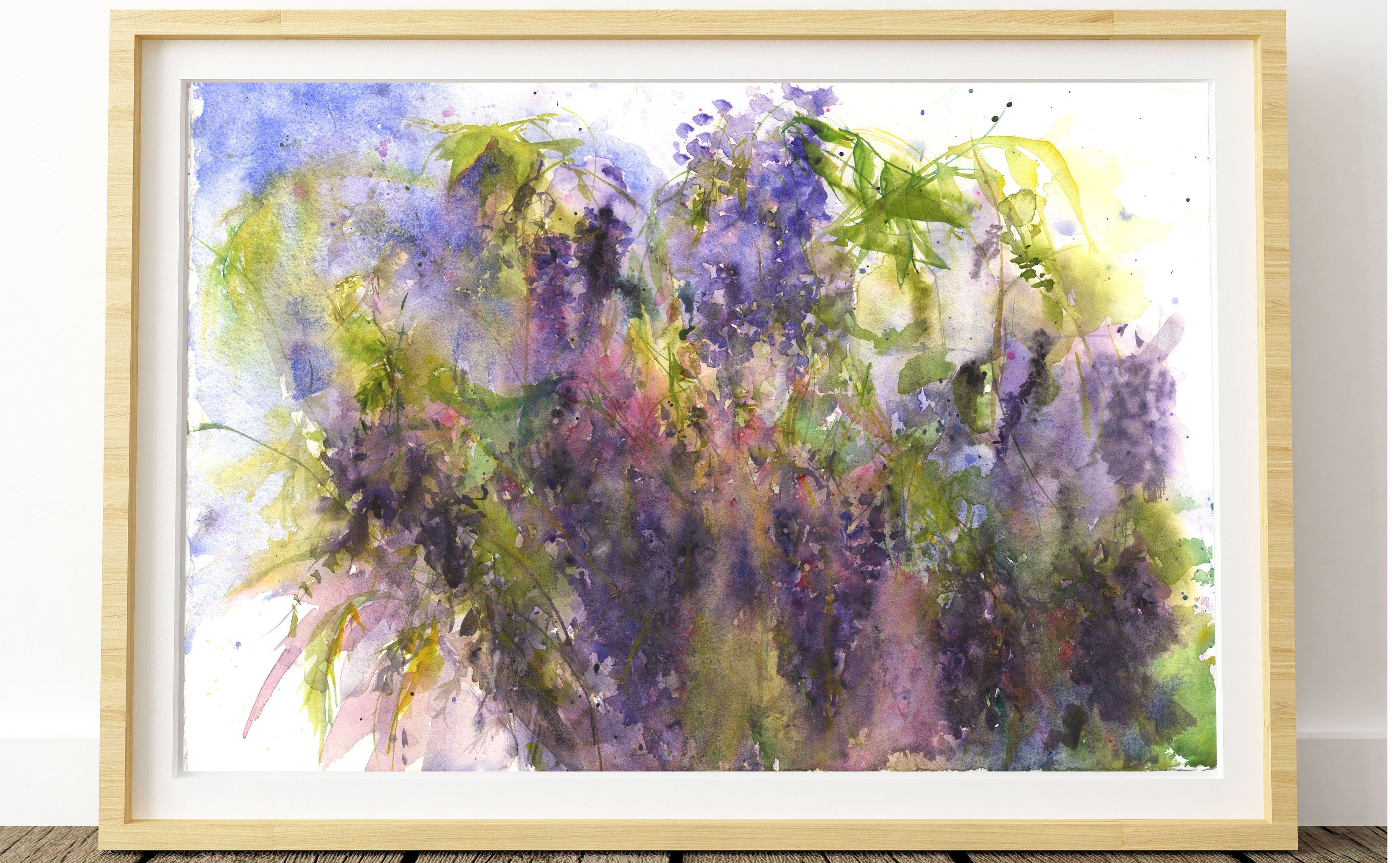 Wisteria Watercolor Painting Original Floral Art 22 X 15 Inches wisteria-watercolor-painting-original-floral-art-22-x-15-inches