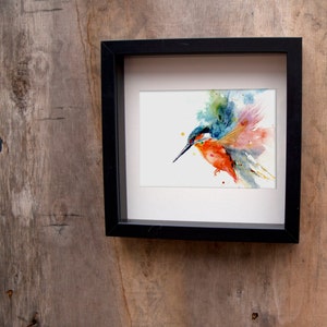 Impression aquarelle en édition LIMITÉE de mon « KINGFISHER » signée à la main, illustration, art animalier