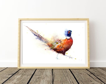 Pheasant print, from original painting, limited edition, wildlife bird art,