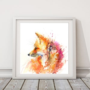Fox print, wildlife art print, animal art, gift idea, limited edition print, nursery art, watercolour, hand signed, illustration, animal art