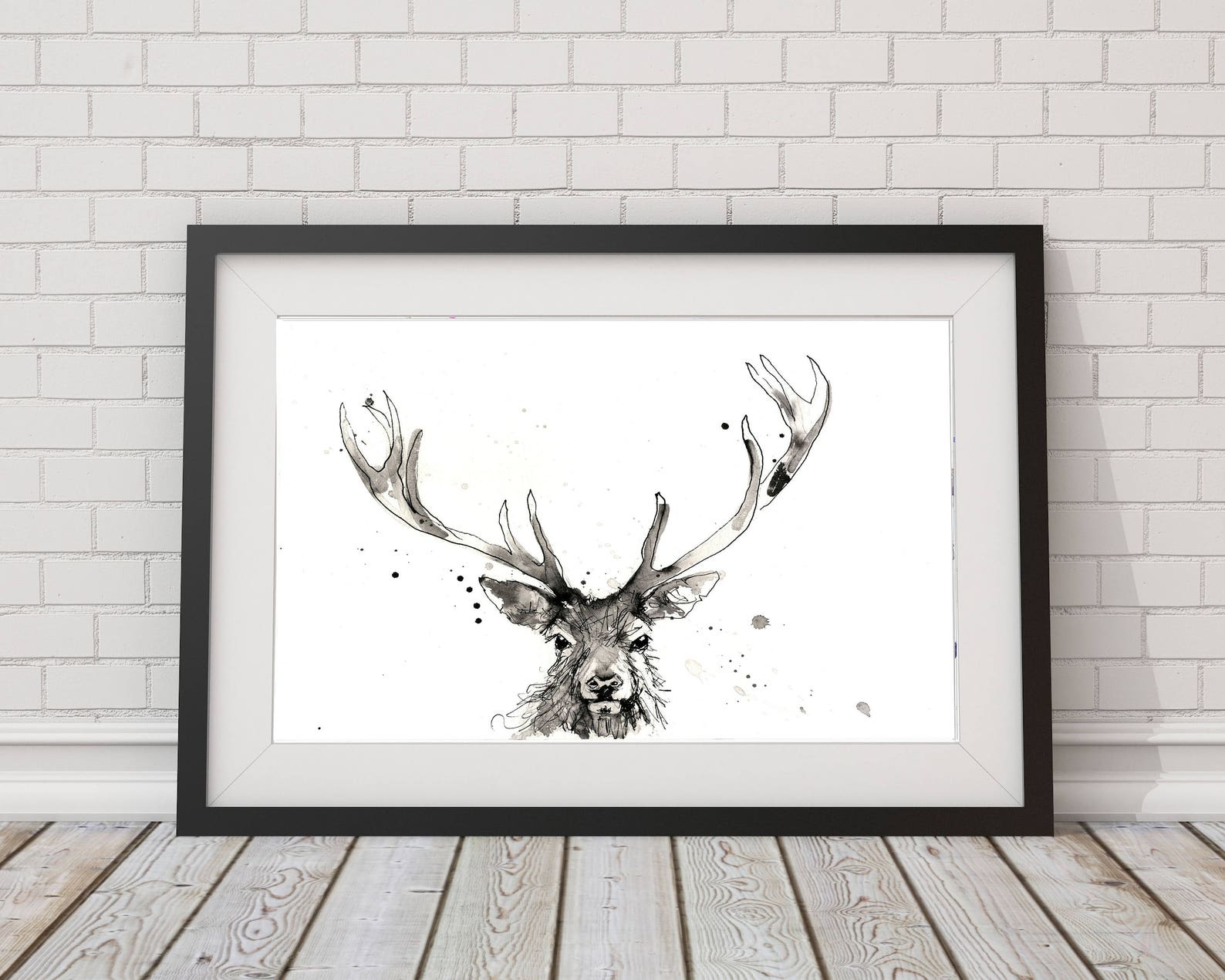 Stag Print Stag Art Stags Wall Artlimited Edition Print Etsy