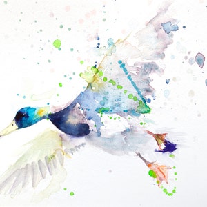 Duck print,  edition print of my DUCK wall art, home decor, nursery art, wildlife animal art.  hand signed, illustration, animal art