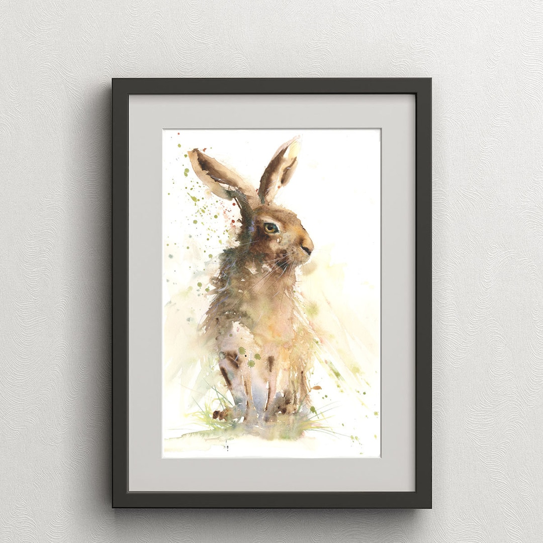 Hare Watercolor Print: 