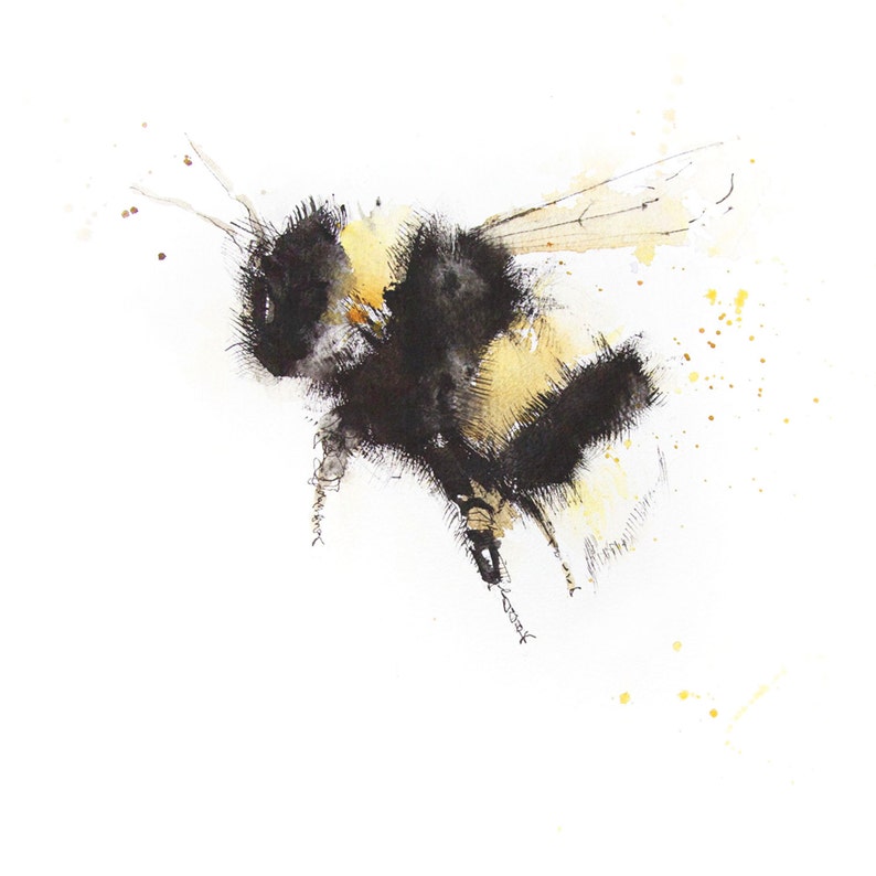 Cute honey bee print Bee Wall Art Print Bumblebee Watercolour Bee Painting Bee Gifts Bee Illustration Bee Gifts image 2