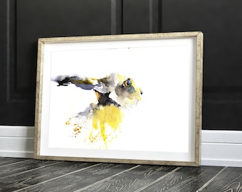 Hare Watercolor Print: Contemporary Animal Art