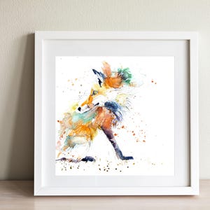 Fox print, red FOX 17 Printed using K3 pigments onto archival quality  paper.  hand signed, illustration, animal art