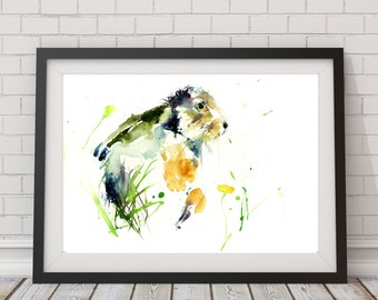 Aquarel print haas | Dierenkunst in beperkte oplage