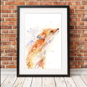 Fox print, LIMITED edition  FOX Ref:1946wall art, home decor, nursery art, wildlife animal art.  hand signed, illustration, animal art