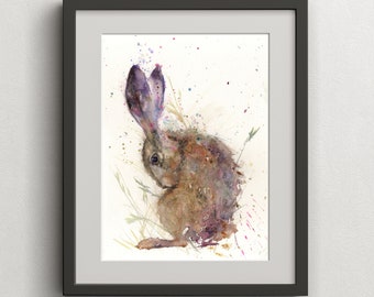 Sally the Hare Watercolor Print: Limited Edition Animal Art