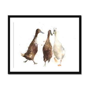 Duck print,  edition print of painting DUCKS wall art, home decor, nursery art, wildlife animal art.  hand signed