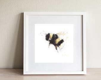 Cute honey bee print  - Bee Wall Art Print - Bumblebee Watercolour Bee Painting - Bee Gifts - Bee Illustration - Bee Gifts -