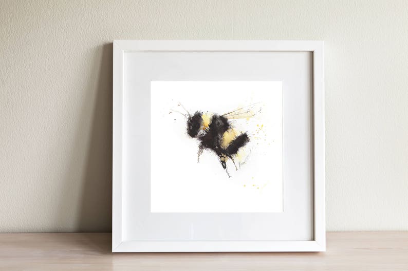 Cute honey bee print Bee Wall Art Print Bumblebee Watercolour Bee Painting Bee Gifts Bee Illustration Bee Gifts image 1