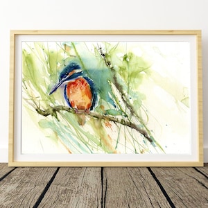Impression en édition LIMITÉE de mon « KINGFISHER » signée à la main, illustration, art animalier