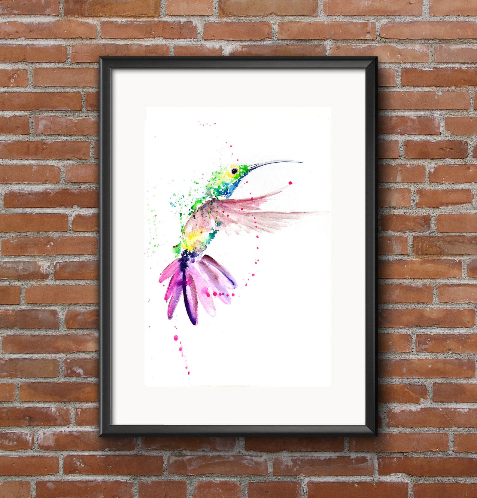 Colourful hummingbird art hummingbird wall art home decor Etsy