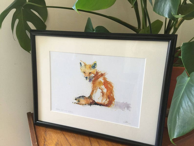 Fox print, LIMITED edition FOX 25wall art, home decor, nursery art, wildlife animal art. hand signed, illustration, animal art image 3