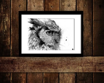 LIMITED edition print of my OWL  Printed using HD pigment onto archival quality  paper.  hand signed, illustration, animal art