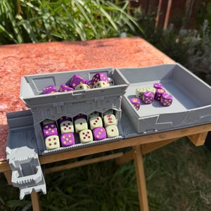 Dicebox and Tray Organiser Set - 3D Printed Wargaming Accessory Gift - Modular Gaming System.