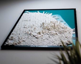Benutzerdefinierte 3D Stadt Karte Wandkunst | Moderne Minimal Wand Dekor | Einzigartiges Housewarming-Geschenk