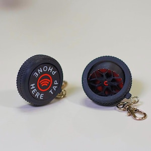 NFC Tyre Schlüsselanhänger - Programmierbares Spinnrad für Digitale Visitenkarten, Kontakt-Sharing, Social Media Seiten & benutzerdefinierte Links