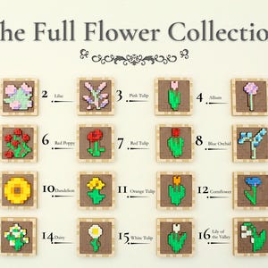 Minecraft Blumen Schlüsselanhänger - 3D Gedruckter Pixel Art Anhänger, Einzelstück, Rahmenstil Bild 2