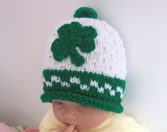 Handmade shamrock Irish baby hat St Patrick's Day hat cute gift photo prop comfortable fit