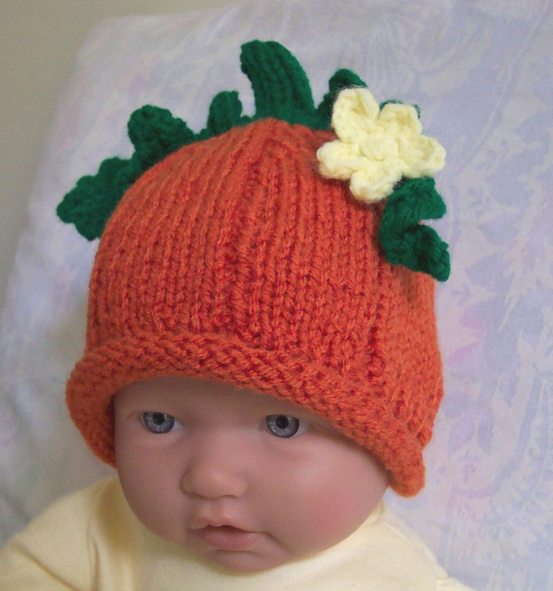 Custom handmade knit Pumpkin Baby hat cap beanie-0-12M Cute Photo prop Baby shower Gift,