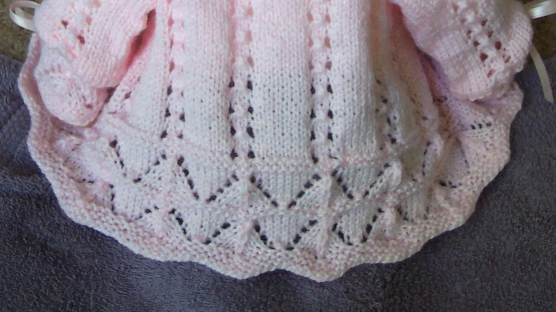 Handmade Pink Baby Sweater Hat Booties Set Layette PINK Heart - Etsy