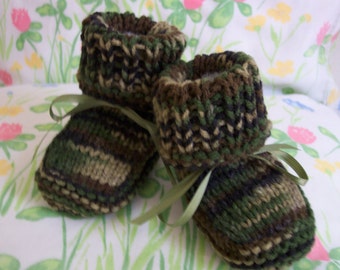 Camo Camouflage Baby booties crib shoes 0-12M READY TO SHIP