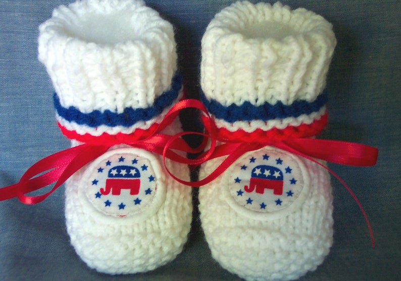 Republican Baby Booties Patriotic 4th of July Election day image 1