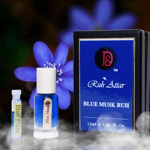 Rare Blue Musk Attar Perfume Oil: Natural Refreshing Scent