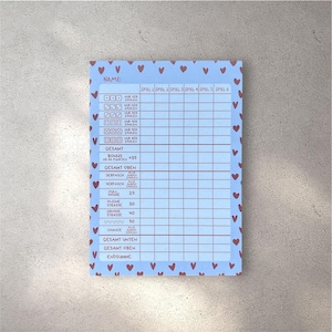 Spielblock Würfelspiel Herzchen (100% recycelt!)