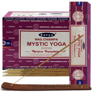 Satya Nag Champa Mystic Yoga 180 grams. 12 boxes x 15 g per box. Premium Handrolled Incense sticks.