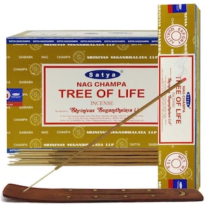 Satya Nag Champa Tree Of Life 180 grams. 12 boxes x 15 g per box. Premium Handrolled Incense sticks.