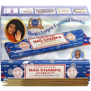 Satya Nag Champa 180 grams. 12 boxes x 15 g per box. Premium Handmade Incense sticks.