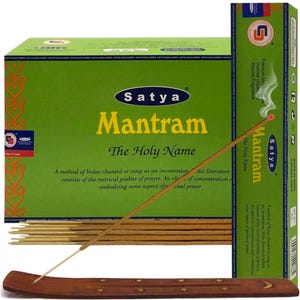 Satya Nag Champa Mantram 180 grams. 12 boxes x 15 g per box. Premium Handrolled Incense sticks.