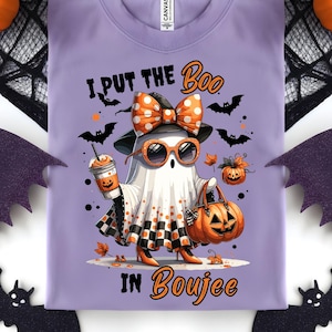 I Put The Boo in Boujee Png, Funny Halloween PNG, Fall png, Spooky Season Png, Pumpkin Png, Halloween Png, Sublimation T-Shirt Design