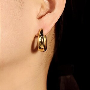 Hypoallergenic Oval Hoop Earrings | Stainless Steel Anti-Fade Gold Hoops for Women | Elegant Everyday & Party Jewelry | Gift for Her