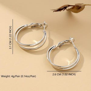 Minimalist Silver Hoop Earrings | Everyday Lightweight Hoops | Classic & Timeless Jewelry for Women | Perfect Gift for Her