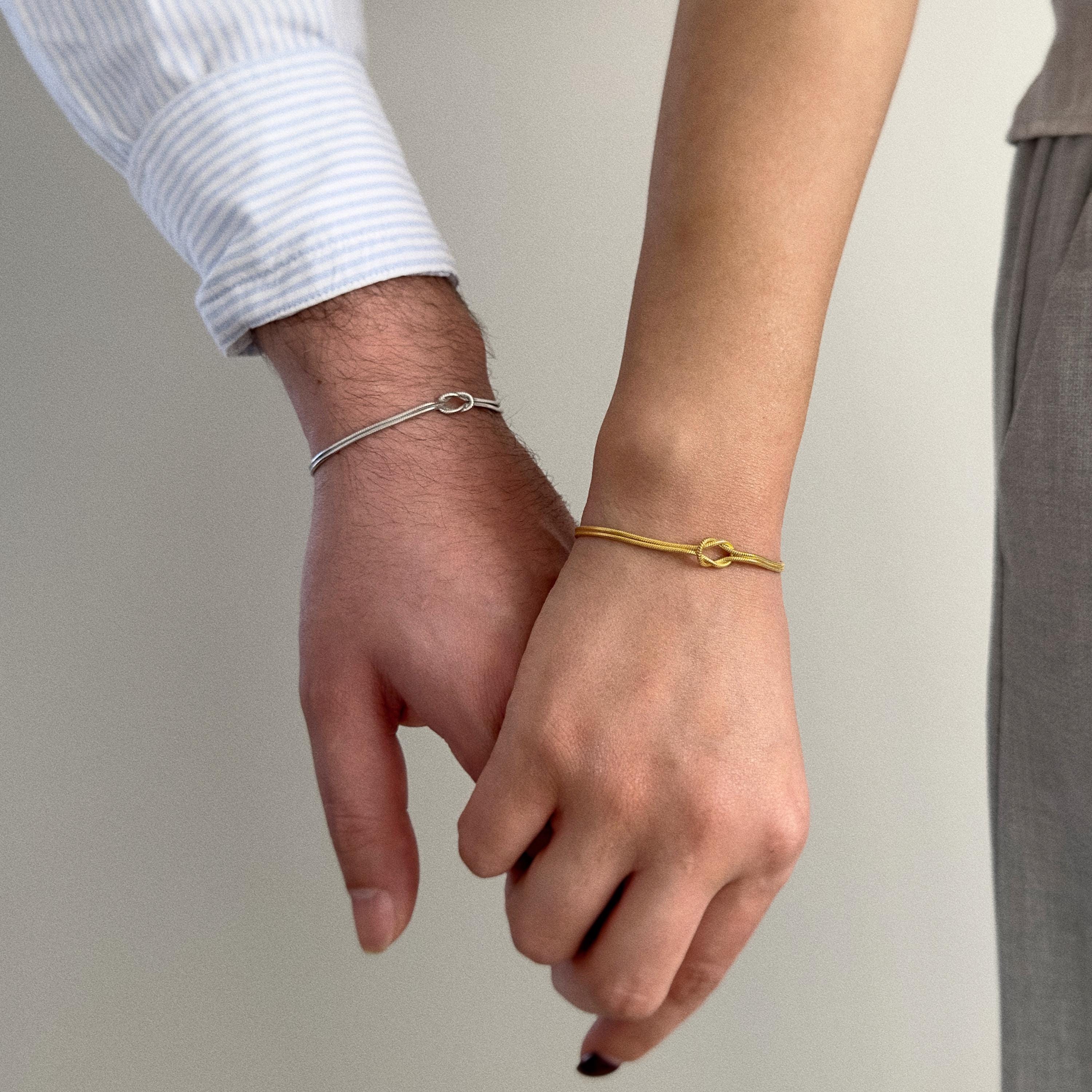 Knot Bracelet Couple Set,Symbol of Love and Unity Bracelet, Knot Necklace,Matching Knot Bracelets for Couples,Christmas Gift