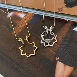 Ringhouder ketting, lotus ring houder ketting, ring houder hanger, lotus ketting, kleine slang ketting ring saver, Moederdagcadeau