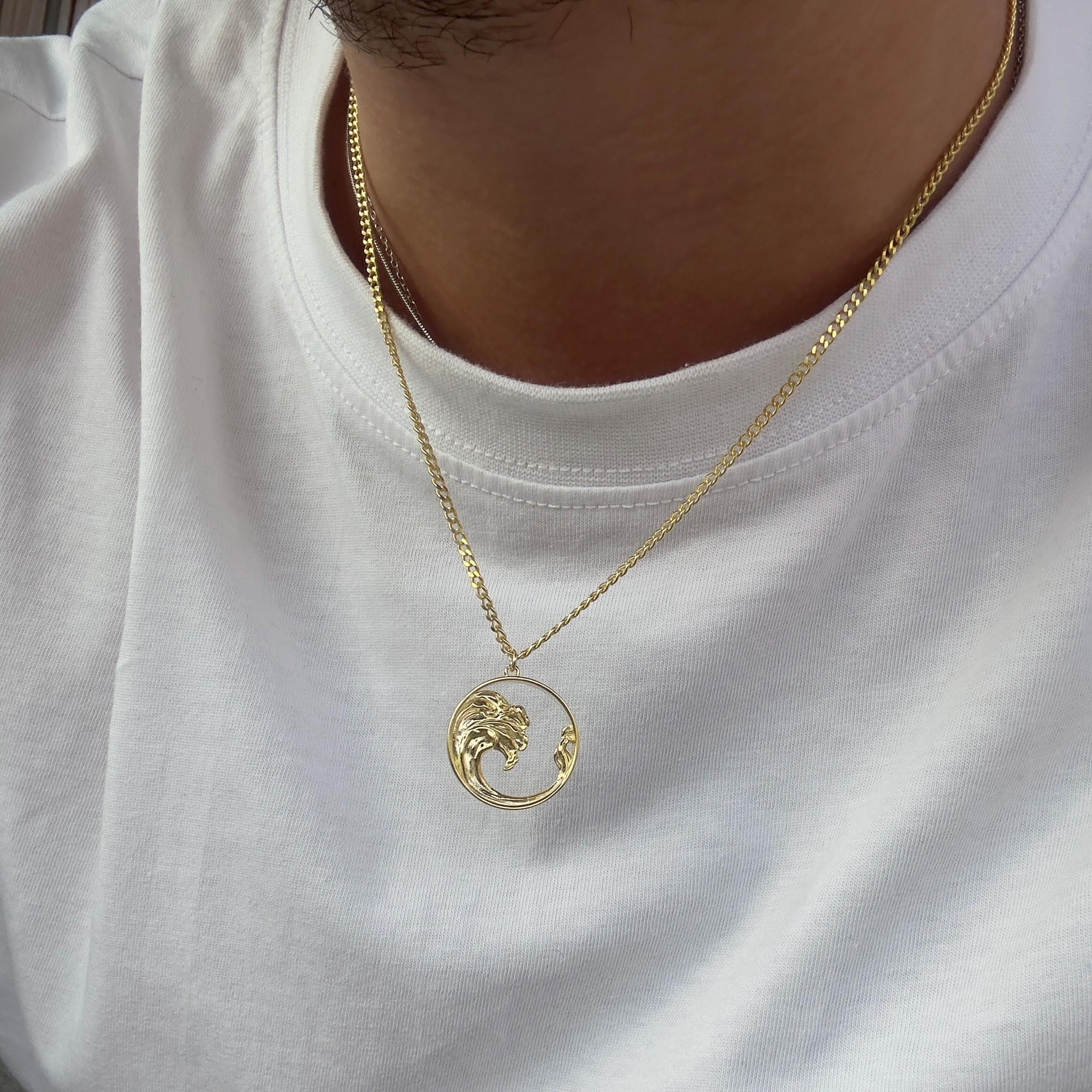 ネックレス・ペンダント Sculpted Wave Pendant Necklace #2704 (10K Gold) Wave Pendant Gold - Etsy Canada