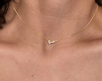 Arabic Love Necklace, Love Pendant Necklace, Arabic Love Symbol , CZ Arabic Love Necklace, Diamond Arabic Necklace, Arabic Love Jewelry